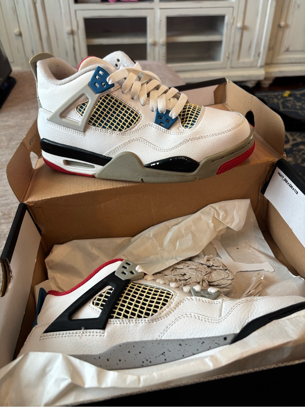 White Multi-Accent Basketball Sneakers